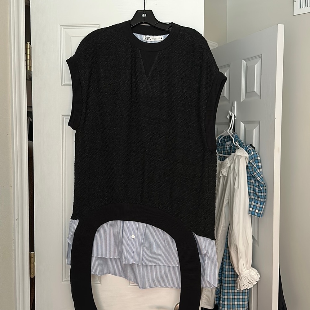 Zara Combo Sweater Shirt Dress